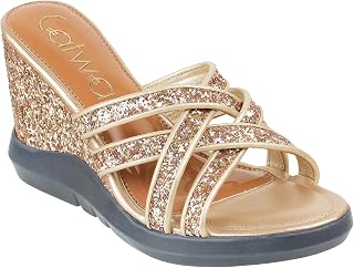 CATWALK by TIGI Women's Embellished Wedge Heel Platform Sandal