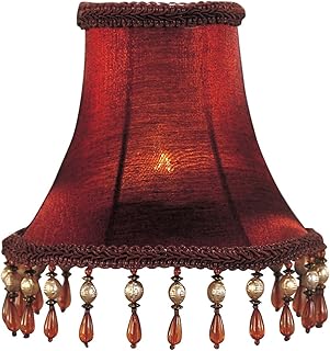 Livex Lighting S158 Bell Clip Chandelier Shade with Amber Beads, 1