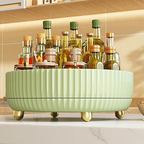 Miniatura 2 de Caja de almacenamiento giratoria, bandeja portátil, organizador de gran capacidad para almacenamiento de cocina, organizador de almacenamiento de