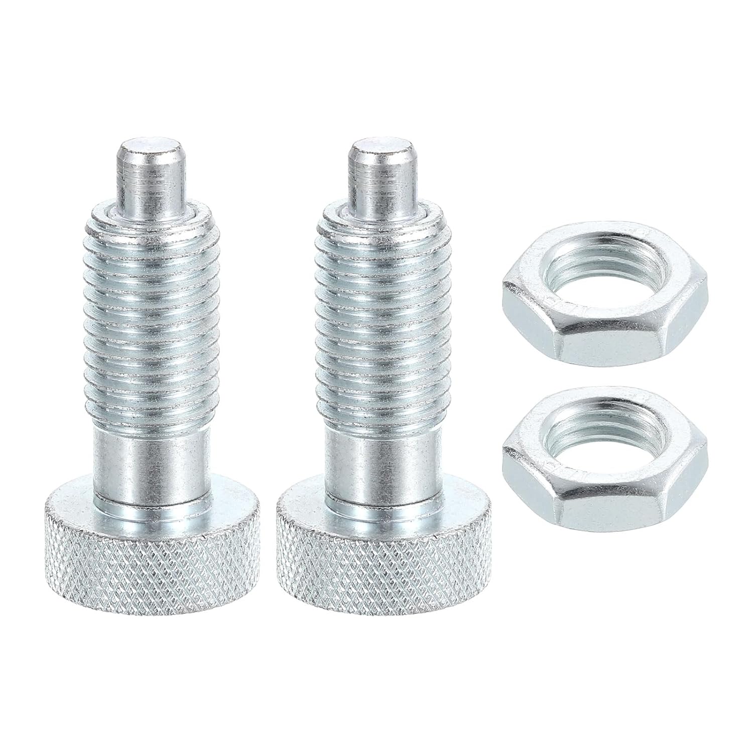 HARFINGTON 2pcs Spring Plunger M16x2 Thread Size Pin Dia. 8mm Retractable Quick Release Pins Carbon Steel Non-Locking Index Plunger for Industrial Equipment