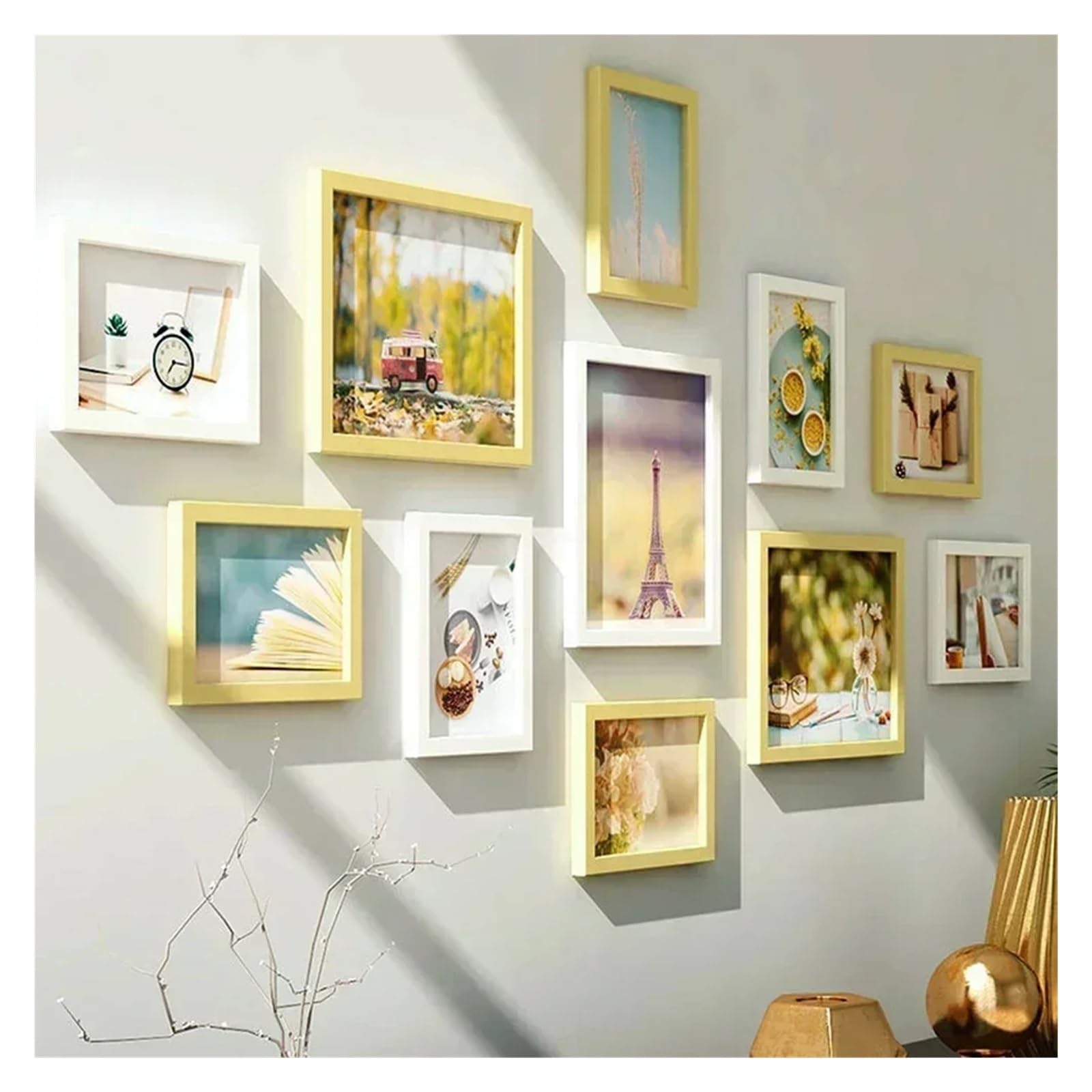 Juego de marcos de fotos Juego de marcos fotos 11 piezas, elegante collage imágenes montado en la pared for sala estar y comedor