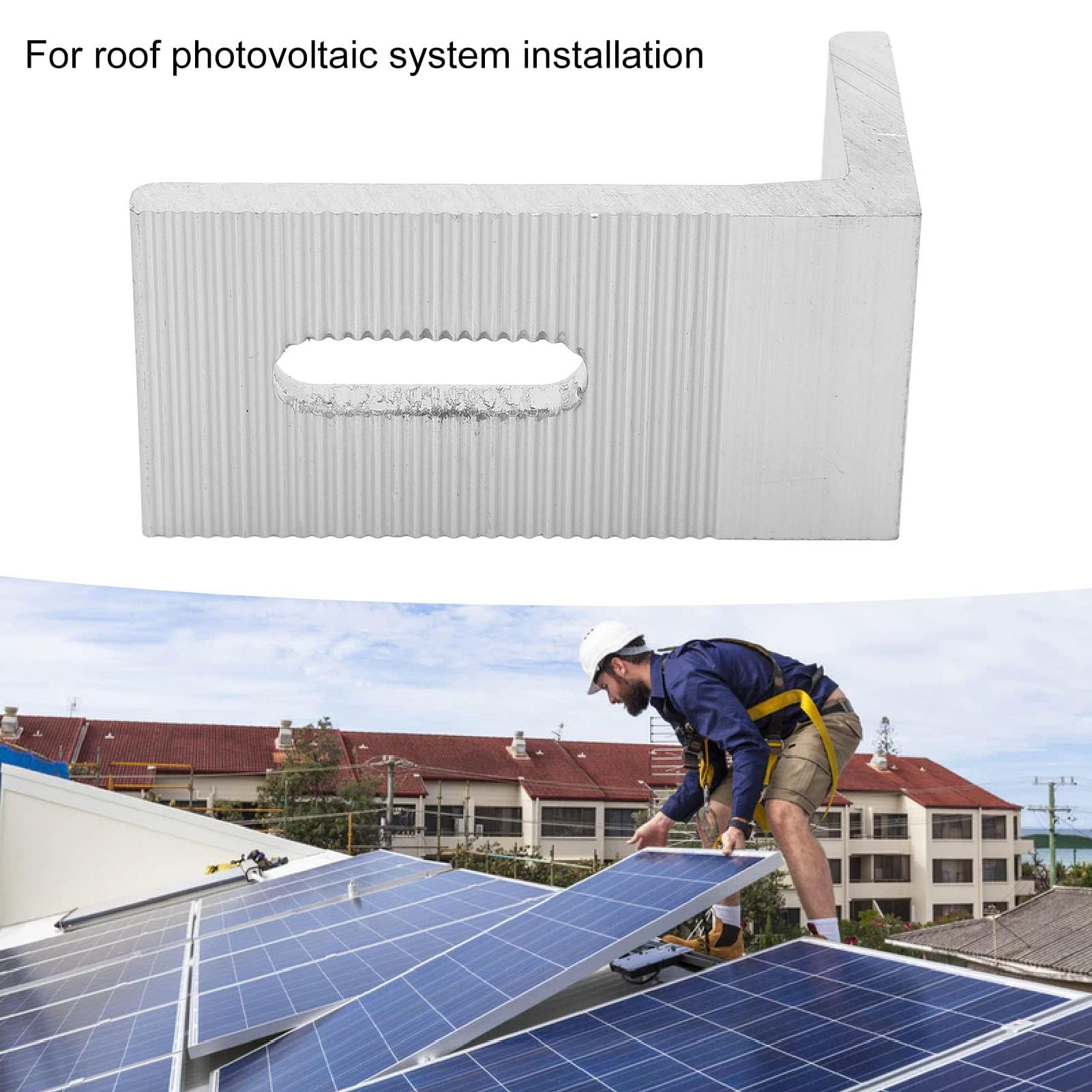 L Uchwyt solarny ze stopu aluminium, wsporniki montażowe do paneli słonecznych fotowoltaiczne wsporniki do paneli słonecznych L (20 szt.)