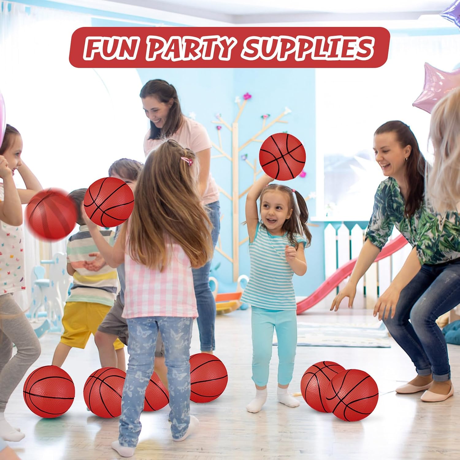 Leitee 30 Pcs 6 Inch Mini Basketballs with Pump Mini Hoop Outdoor Basketball Set for Toddlers Kids Replacement for Beach Pool Sports Beginner Ball Arcade Games Indoor Party Favors(Coffee Red)