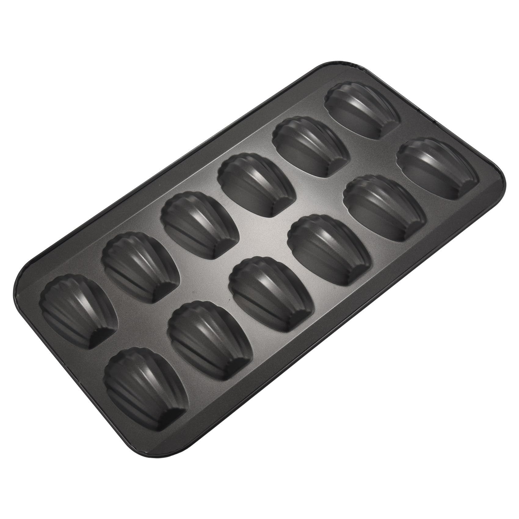 8 Packungen Anti Haft Madeleine Topf, Back Form 12 mit Muschel Kuchen Back Blech Schokoladen Anti Haft Back Blech, zum Backen im Ofen, Schwarz