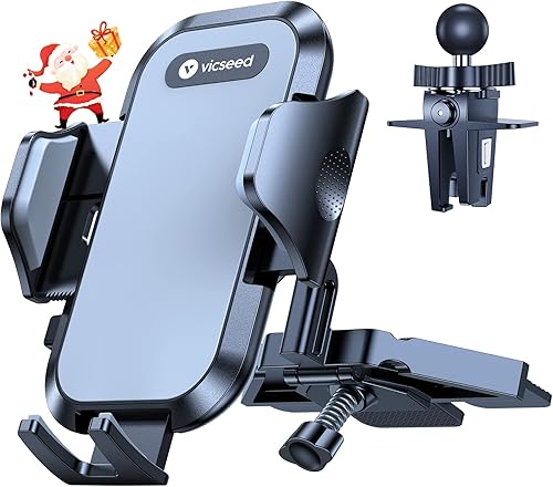 VICSEED Soporte de teléfono para automóvil, ranura para CD y ventilación de aire, compatible con iPhone 14 13, todos los teléfonos