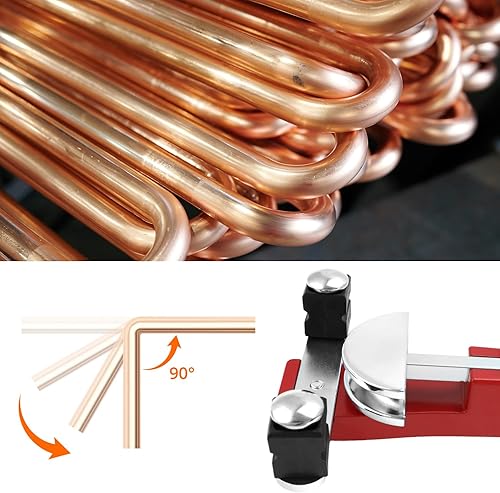 Miniatura 7 de QWORK Kit de doblador de tubos para sistemas de HVAC y refrigeración - Dobla tubo de cobre suave y aluminio de 1/4 a 7/8 pulgadas