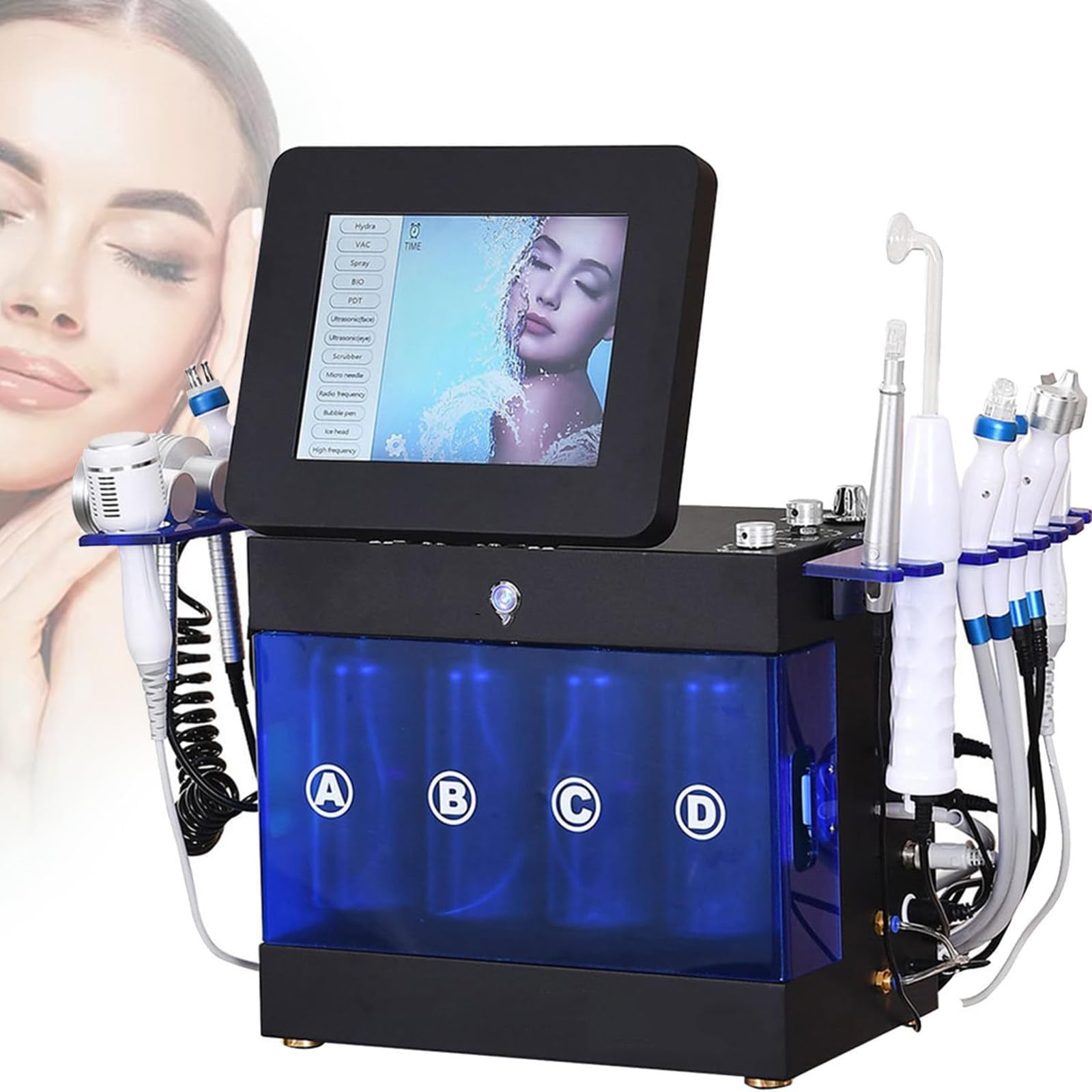 Wasserstoff-Sauerstoff-Schönheitsgerät, 14-In-1-Wasser-Sauerstoff-Hydra-Facial-Gerät, Intensive Feuchtigkeitsversorgung Und Faltenglättung, Tiefenreinigung Mit Kleinen Bläschen, Lifting