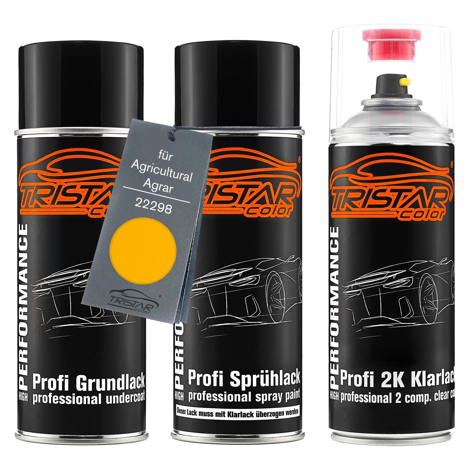 TRISTARcolor Autolack Set Spraydosen für Agricultural 22298 Stiga Geel +2K