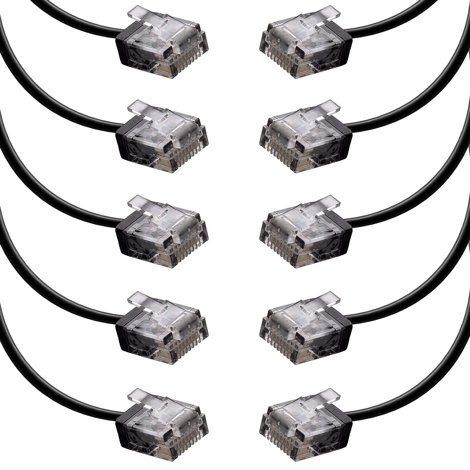 Beszin Cat6A UTP Super Slim Ethernet Network Cable 32AWG 550MHz, Patch Cable, 10Gigabit High Speed LAN Ethernet Cable (0.5Ft, Black, 10-Pack)