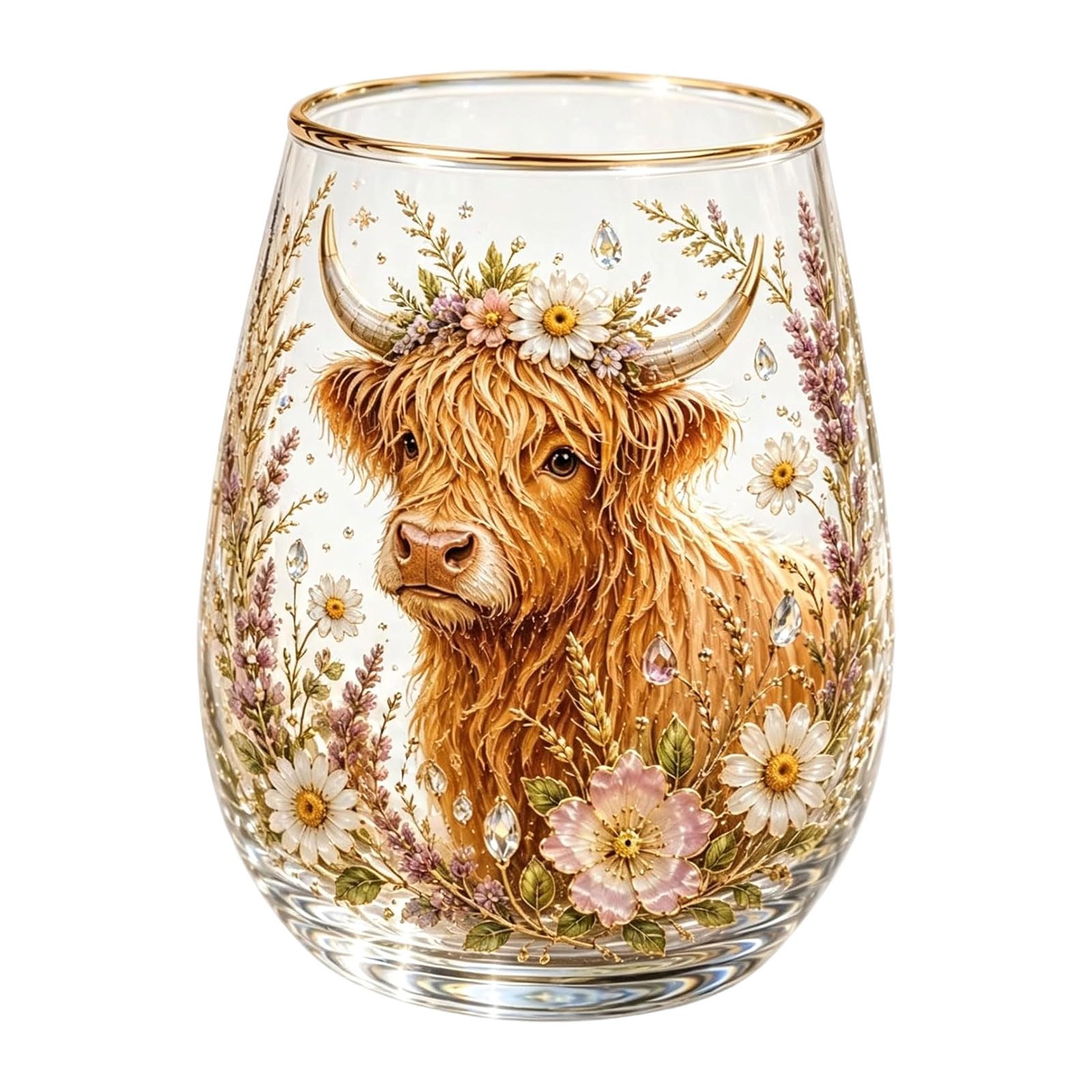 Tsophreniq Temperature Accepting Glass Coffee Cup Decorated with Detailed Feathered Creature and Herbage Themes Nature Inspired Drinkware