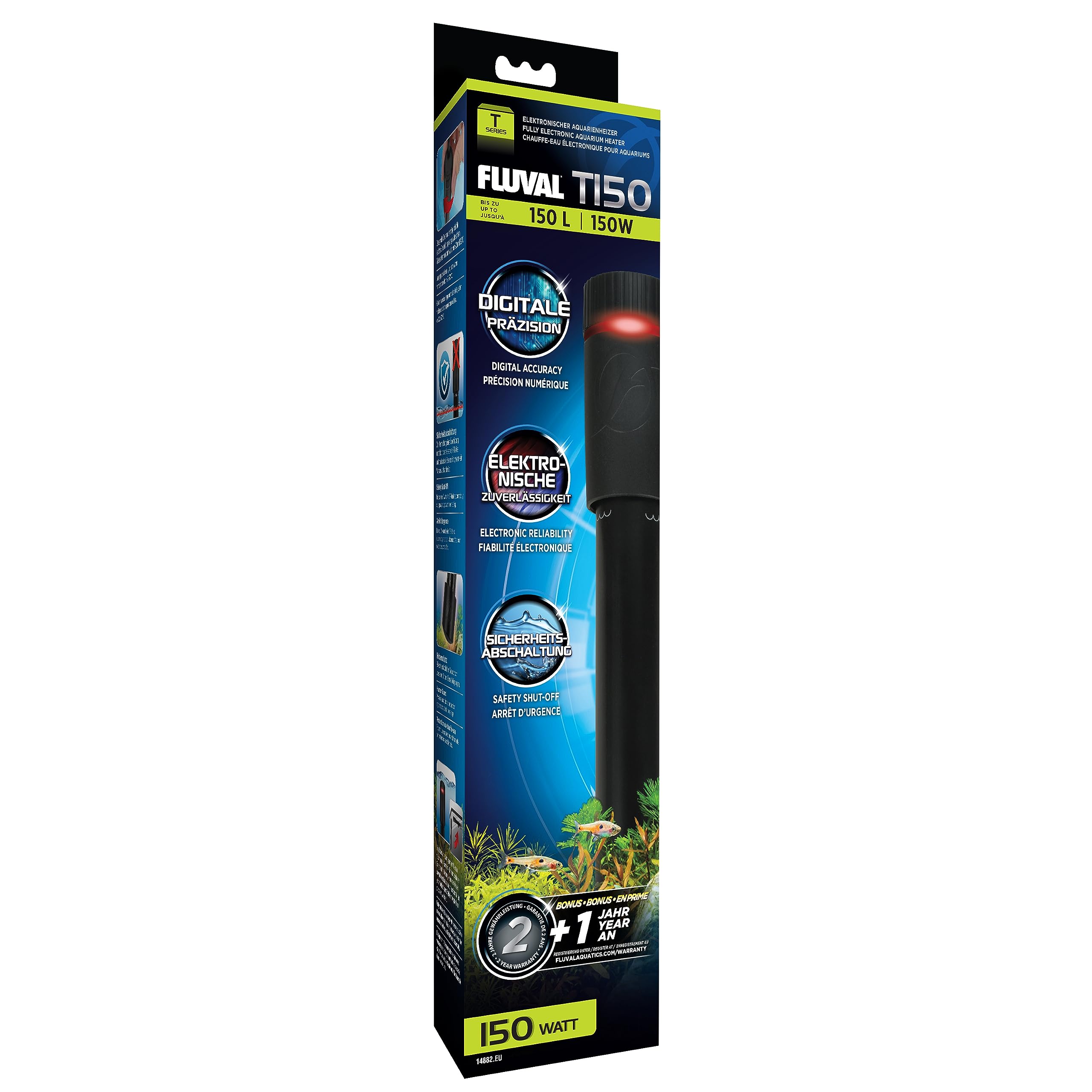 Fluval T150 - Calentador electrónico Sumergible para acuarios de hasta 150 l