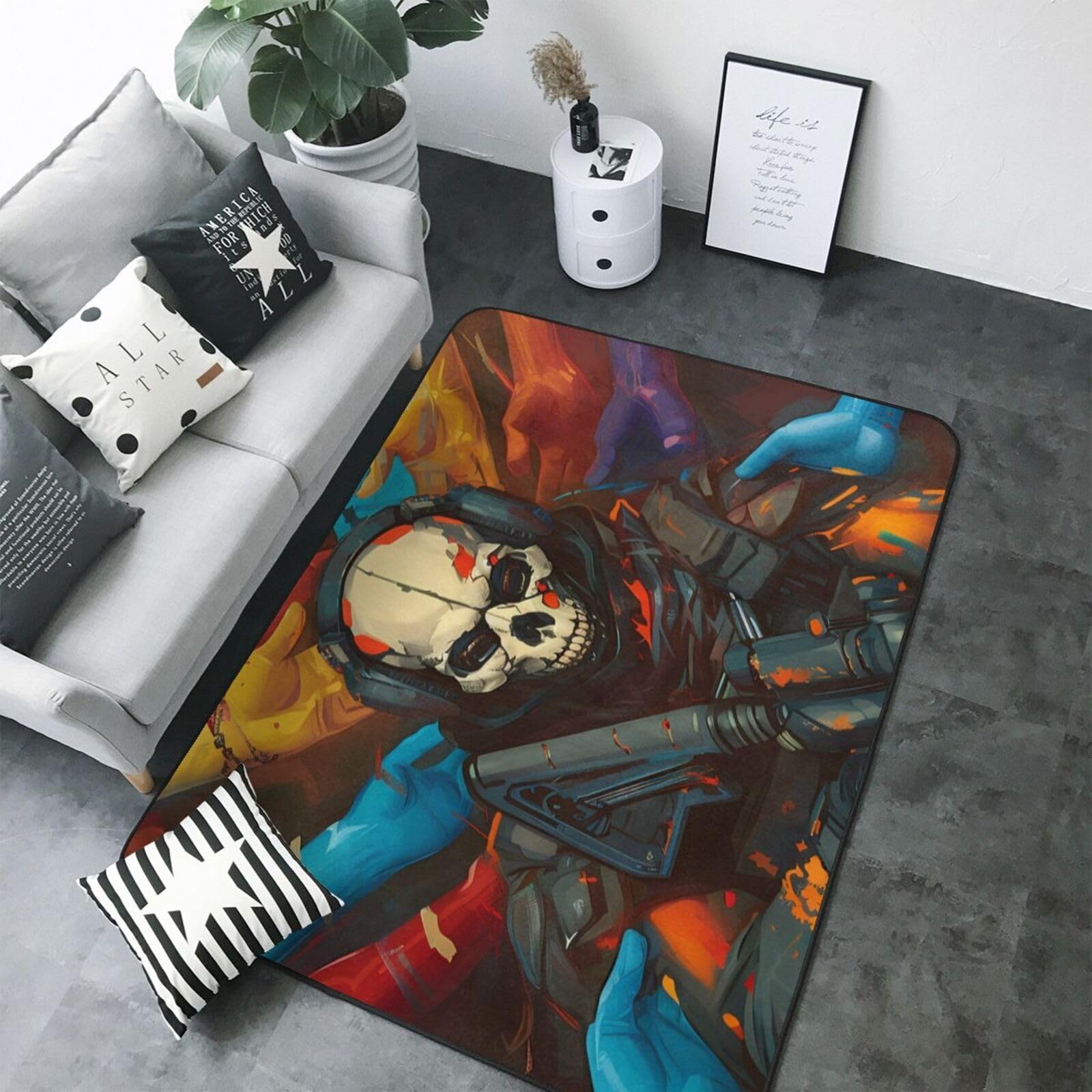 Tapis de salon doux vibrant motif soldat grand format 203x147 cm pour chambre