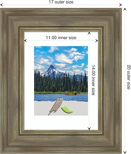 Miniatura 4 de Amanti Art Marco de fotos Alexandria Greywash de madera, tamaño de apertura de 11 x 14 pulgadas (mate a 8 x 10 pulgadas) - Marco de fotos, marco de