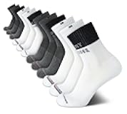 Mens Quarter Socks - 12 Pack Athletic Performance Cushioned Quarter Length Ankle Socks for Men for Running