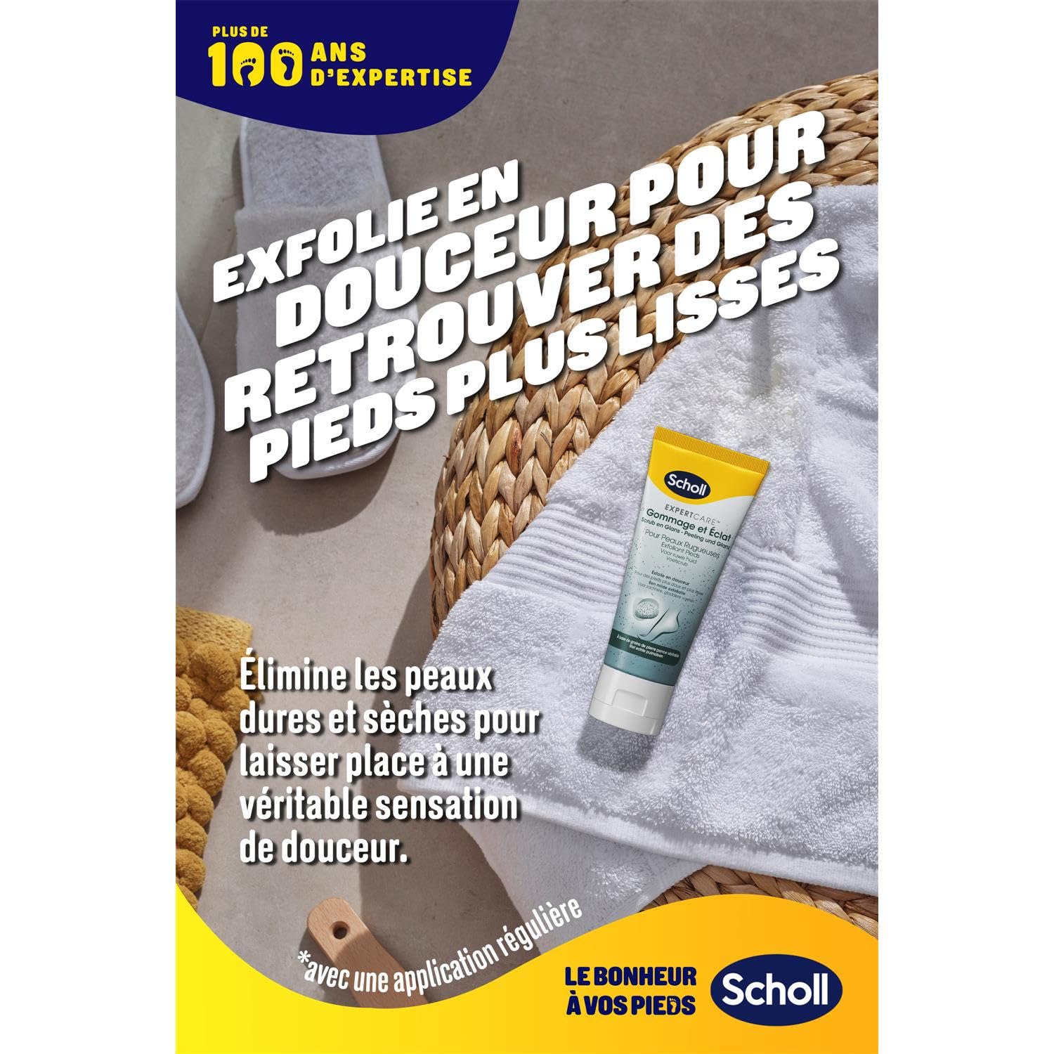SCHOLL 3 cremas exfoliantes y brillo base pómez pies volcánicos – 75 ml