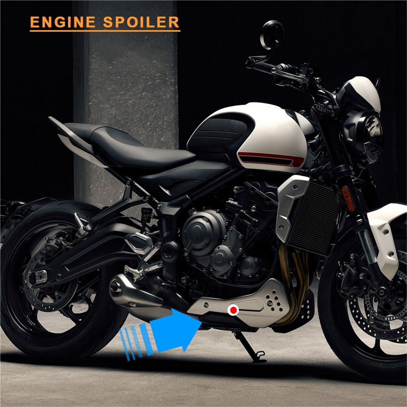 Carenado Protector de alerón Inferior del Motor para Motocicleta Trident 660 2021-2022 Deflector Aire Moto Carenado Deflector de Viento(Frosted Black)