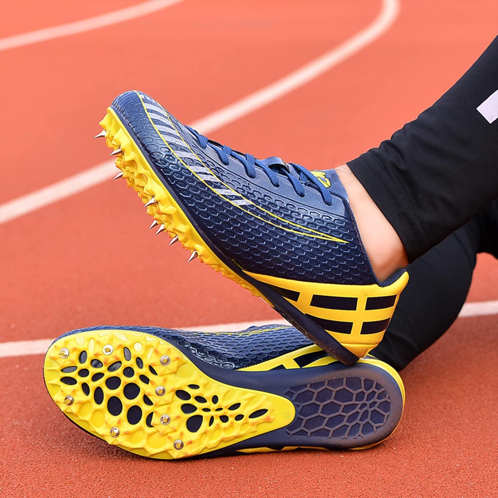 Zapatillas de Atletismo, Zapatillas de Atletismo con Clavos para Sprint y Media Distancia,B,42