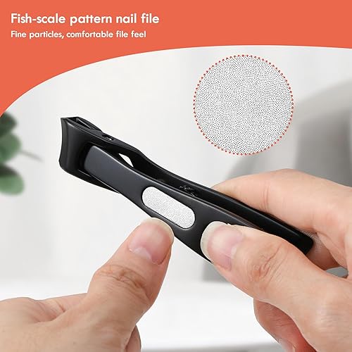 Miniatura 6 de BEZOX Cortaúñas grueso con hoja curvada inclinada, cortaúñas para adultos mayores para uñas gruesas y encarnadas, cortaúñas con lima de uñas