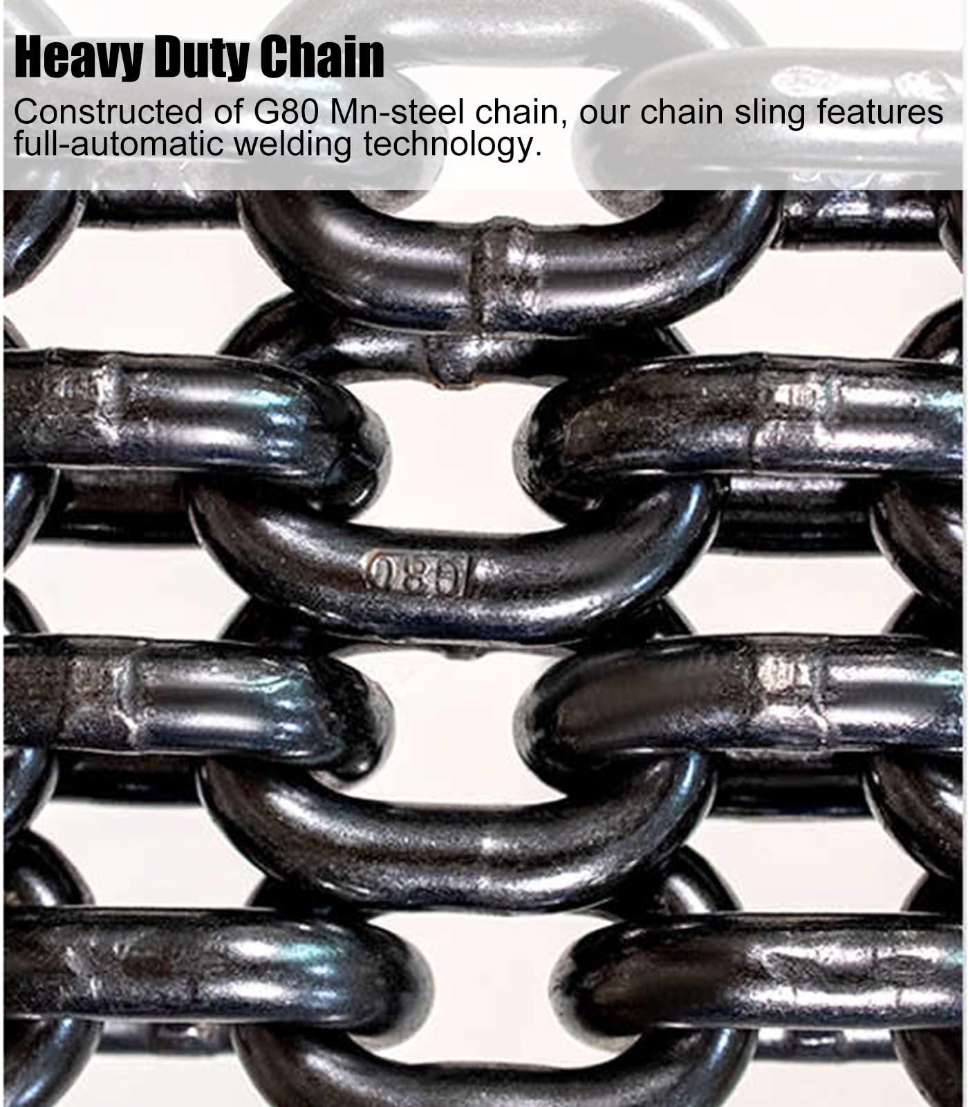 Catena a 4 gambe regolabile da 0,9 m con gancio a benna – versatile imbracatura di sollevamento a 4 vie per paranco motore, capacità di carico di 530 cm, ideale per sollevamento pesante