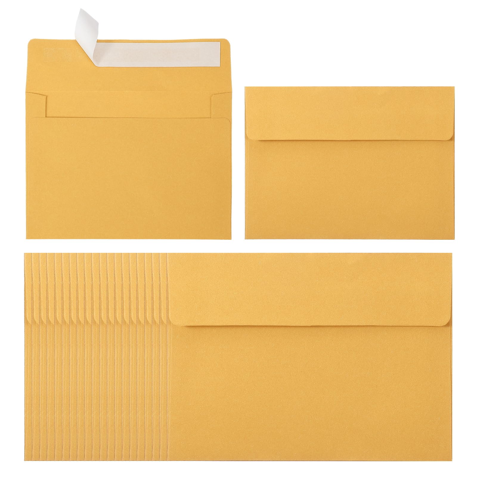 PATIKIL 60Pack A2 Envelopes, Self Seal Lemon Yellow Invitation Envelopes for Postcard Wedding Greeting Cards Photos Announcement Mailing, 14.6 x 11.1cm Size