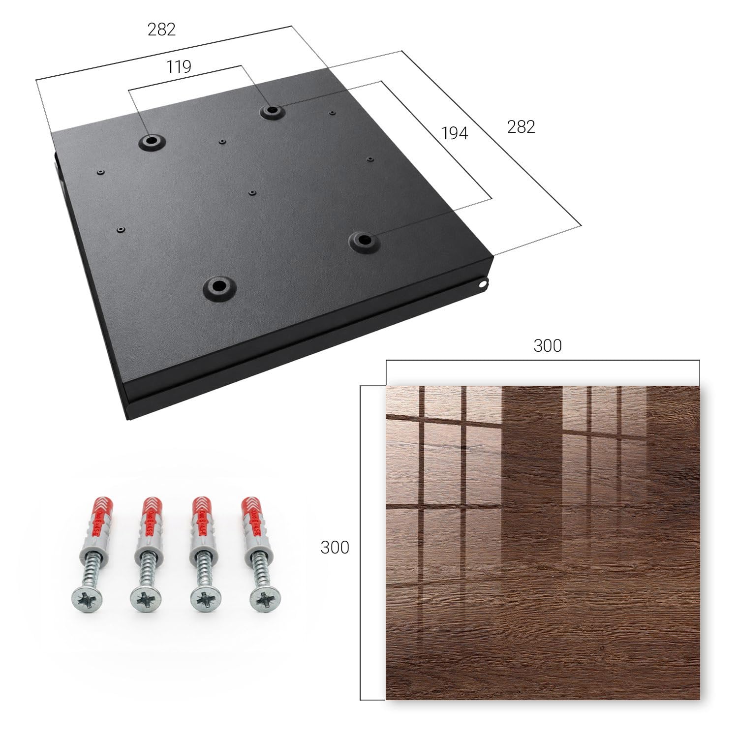 Cassetta portachiavi 30x30 cm Legno marrone Porta Sinistra Nero | Appendiabiti | Bacheca | Vetrinetta | Nicchia | Casellario | Armadio | Gancio | Quadro | Mobiletto | Contenitore | Supporto