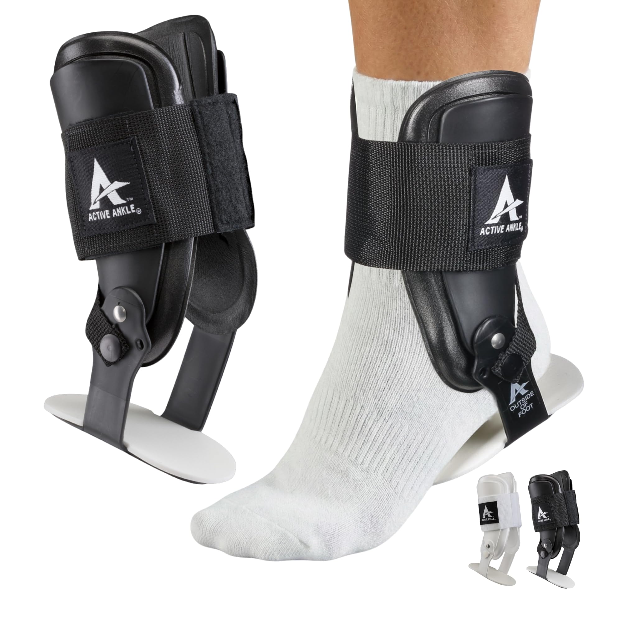 Cramer Active Ankle T2 Brace, Black Support For Men & Women, Braces Sprains, Stability, Volleyball, Cheerleading, Medium