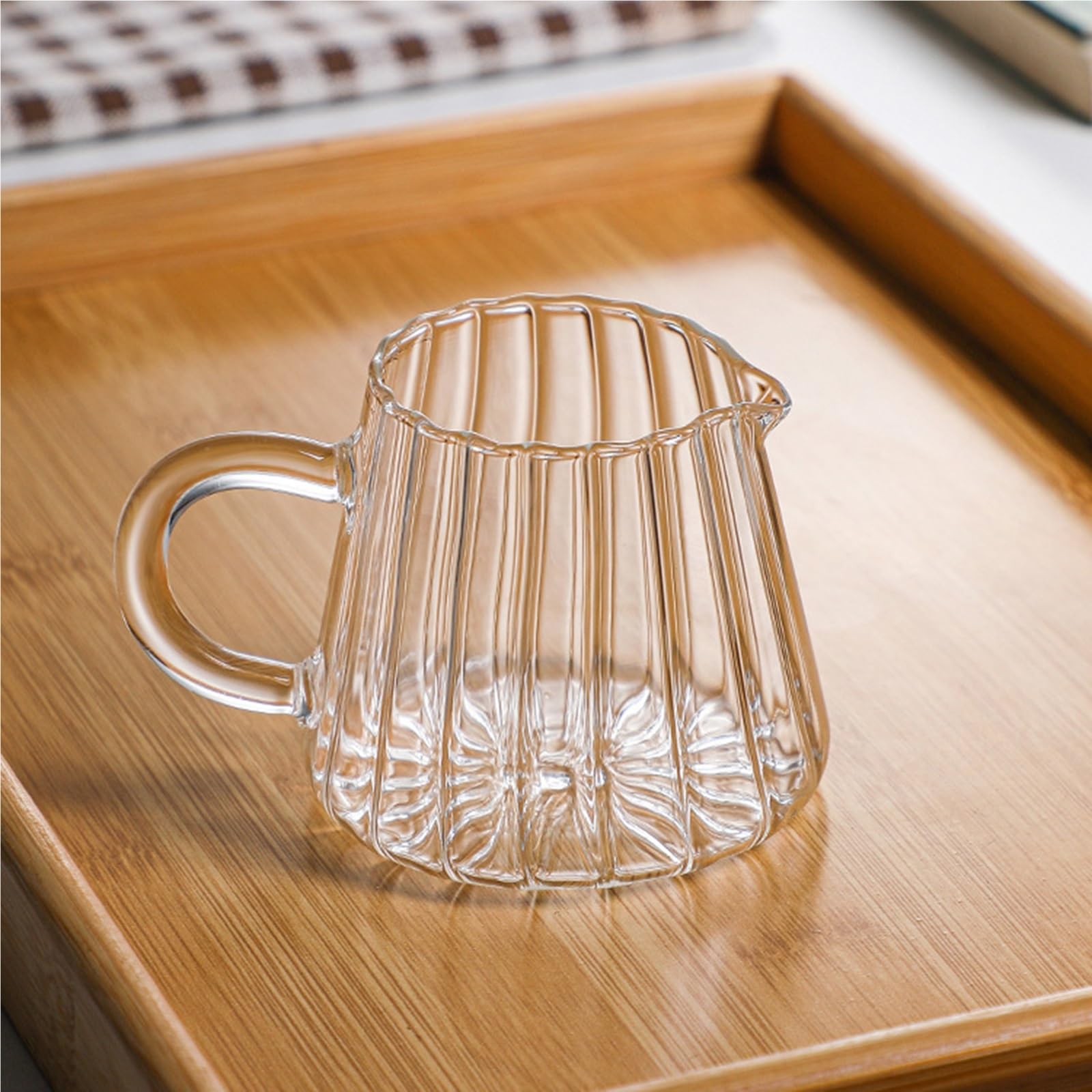 Jarra de leche y café cristal, jarra té multifuncional transparente for sala estar, hogar, cafetería, oficina, bebidas, 2 uds Para Espumar(8 * 6.3cm-160ml)