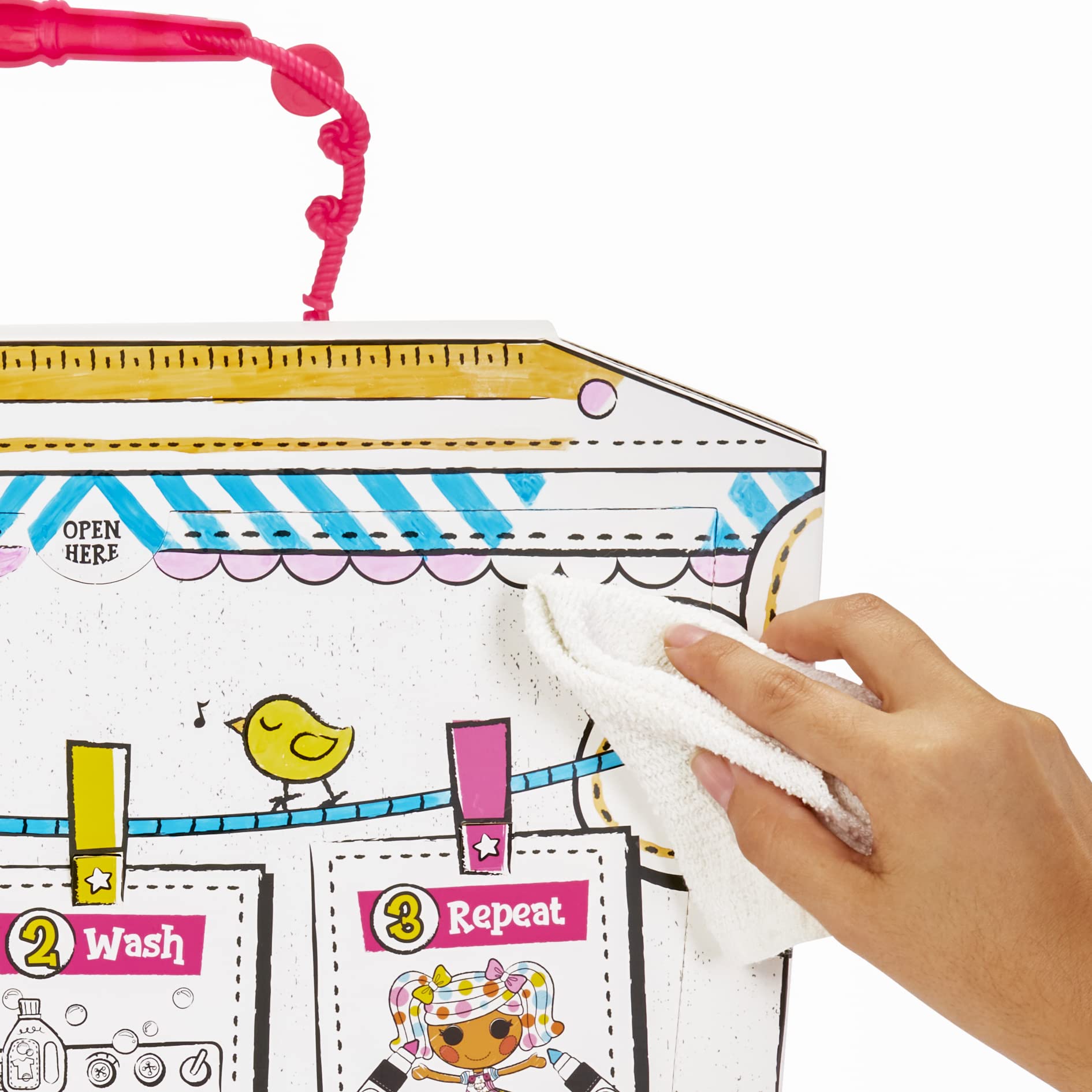 Lalaloopsy Lalka Pomaluj mnie - SPOT SPLATTER SPLASH - 13"/33.02cm Lalka artystka z udomowioną zebrą - markery, ubrania, sztalugi i płótna - Rysuj, koloruj, pierz i powtórz - dla dzieci w wieku 3+