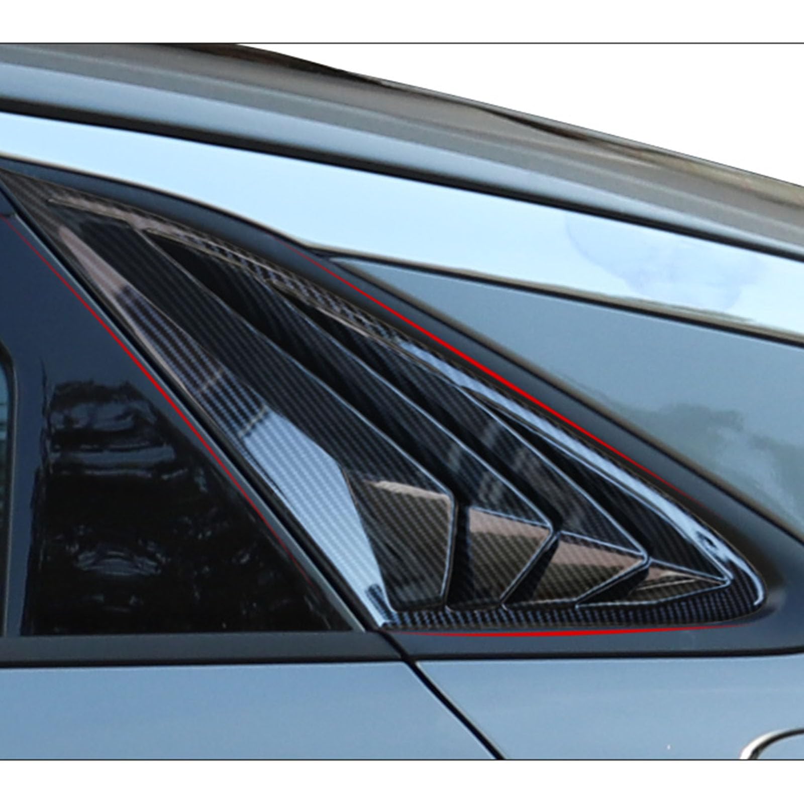 2 sztuki do KIA K5 2020-2021, tylne okiennice samochodowe żaluzje boczne, osłony, wykończenia, akcesoria zewnętrzne ABS, B Carbon Fiber Look