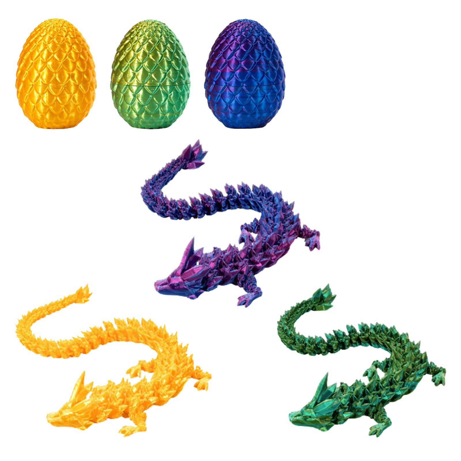 3 Sets 3d Dragon Eggs With Dragon Inside, Fully Articulated Crystal dragon Egg, Home Decoration, Very Suitable For Home And Office Decoration