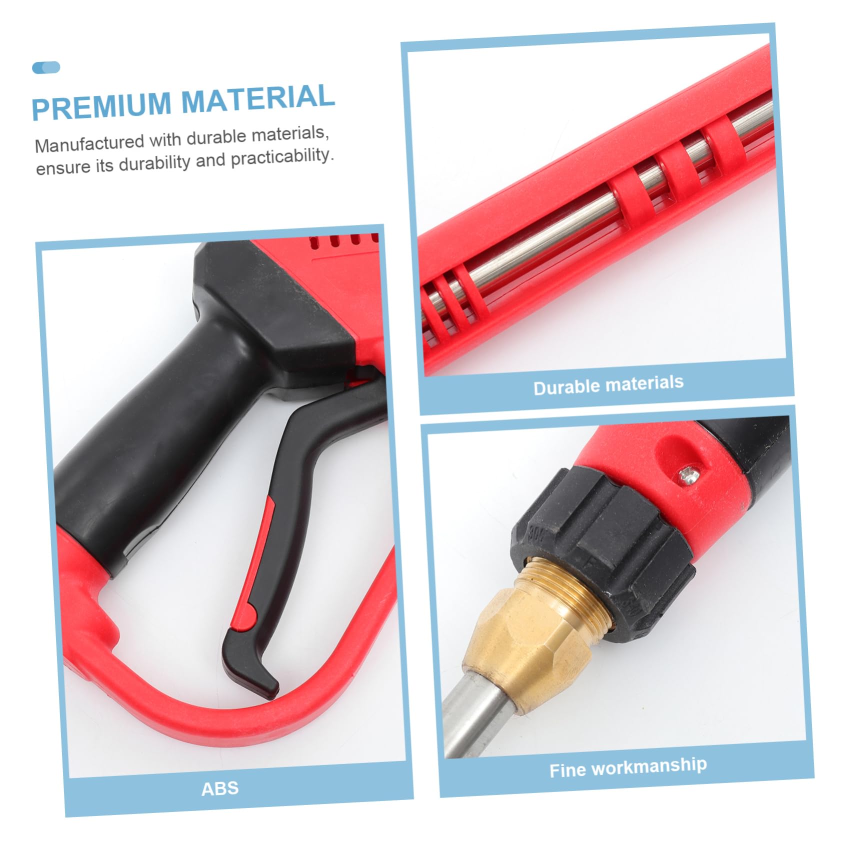 Pistola de Limpieza de Alta Presión Roja M22 Cobre | Interfaz 1/4, Acero Inoxidable y Abs, Compatible con Equipos Eléctricos Gasolina