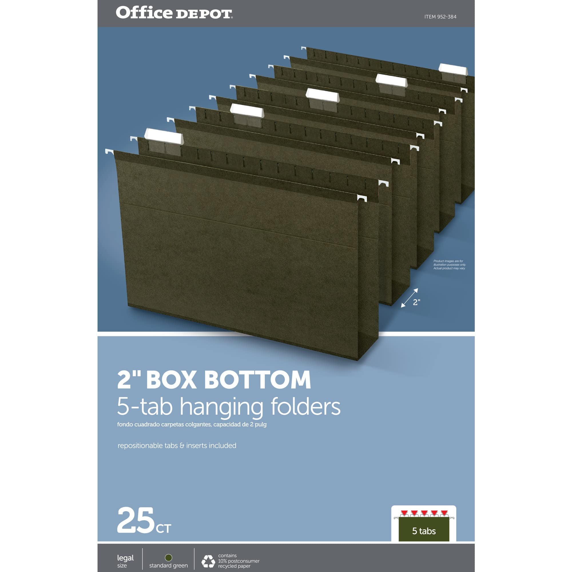 Hanging File Folders Letter Size Office Depot Brand Extra Capacity Box ...