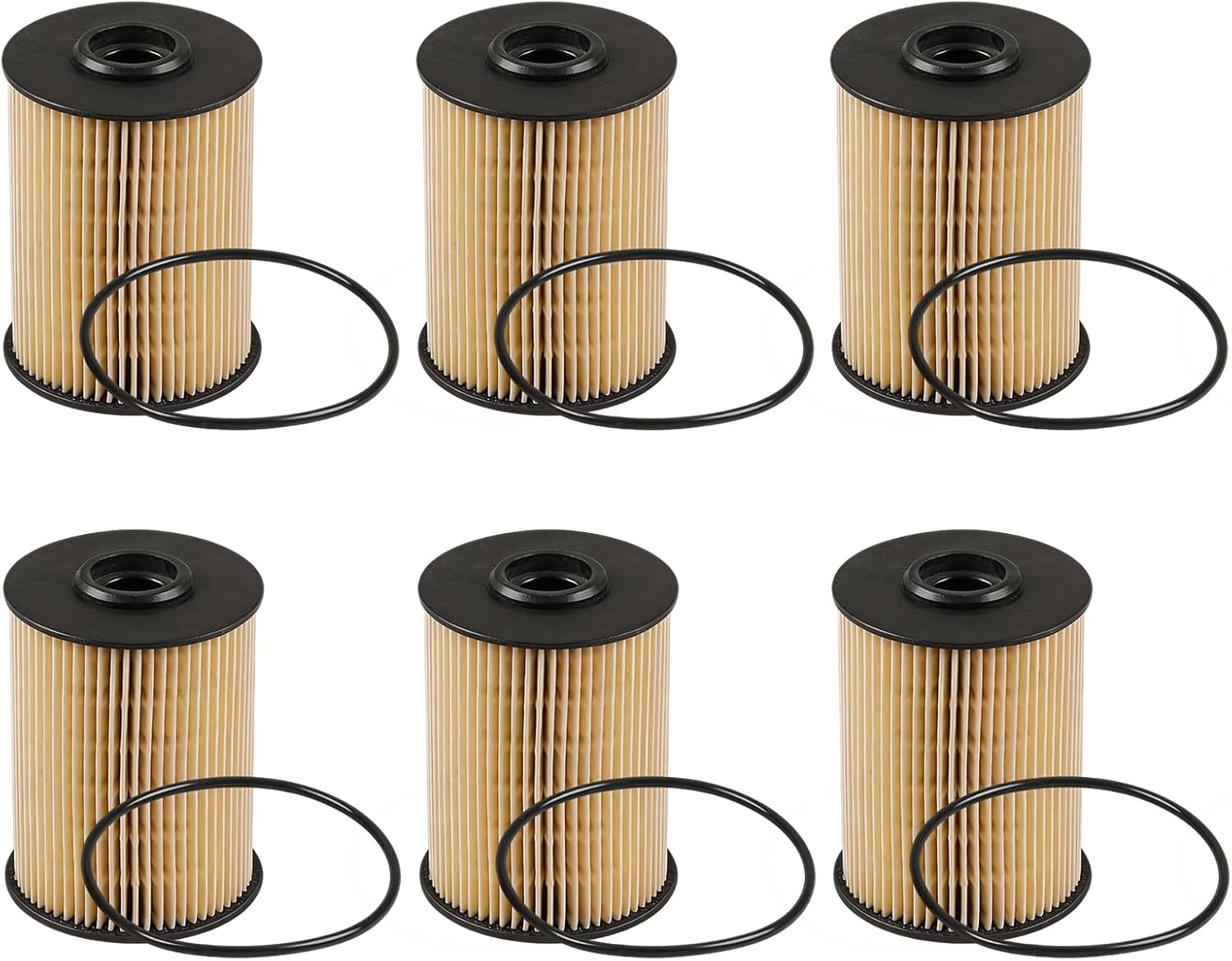 5015581AA Fuel Filter 6 Packs Replacement for Ram 2500 2000-2010, RAM 3500 2000-2007 5.9L L6 Diesel Engines Replaces 68001914AA 68001914AB 5015581AB 33585XE CS10145 F56097 L9800F CS8941