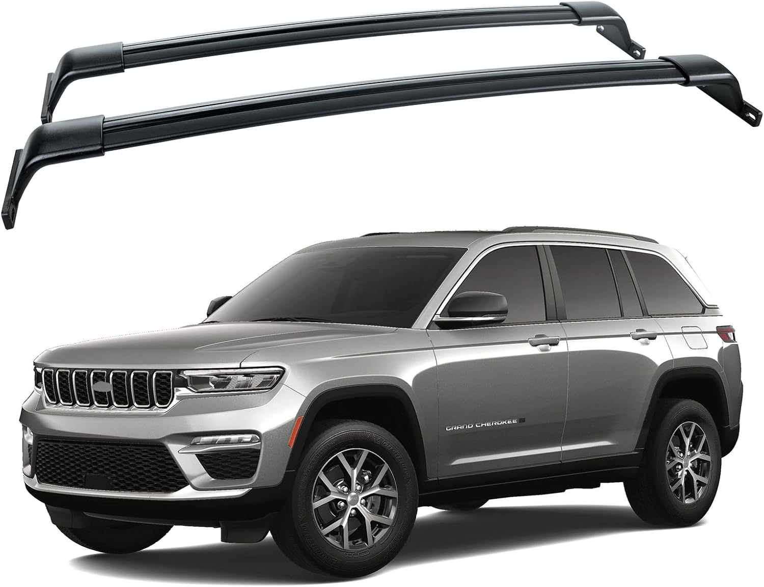 Roof Rack Cross Bars 220lbs Compatible with Jeep Grand Cherokee L 2021-2026 and 2022-2026 Jeep Grand Cherokee WL，Heavy Duty Aluminum Crossbars Cargo Bars Ski Snowboard Luggage Kayak Bike Carrier