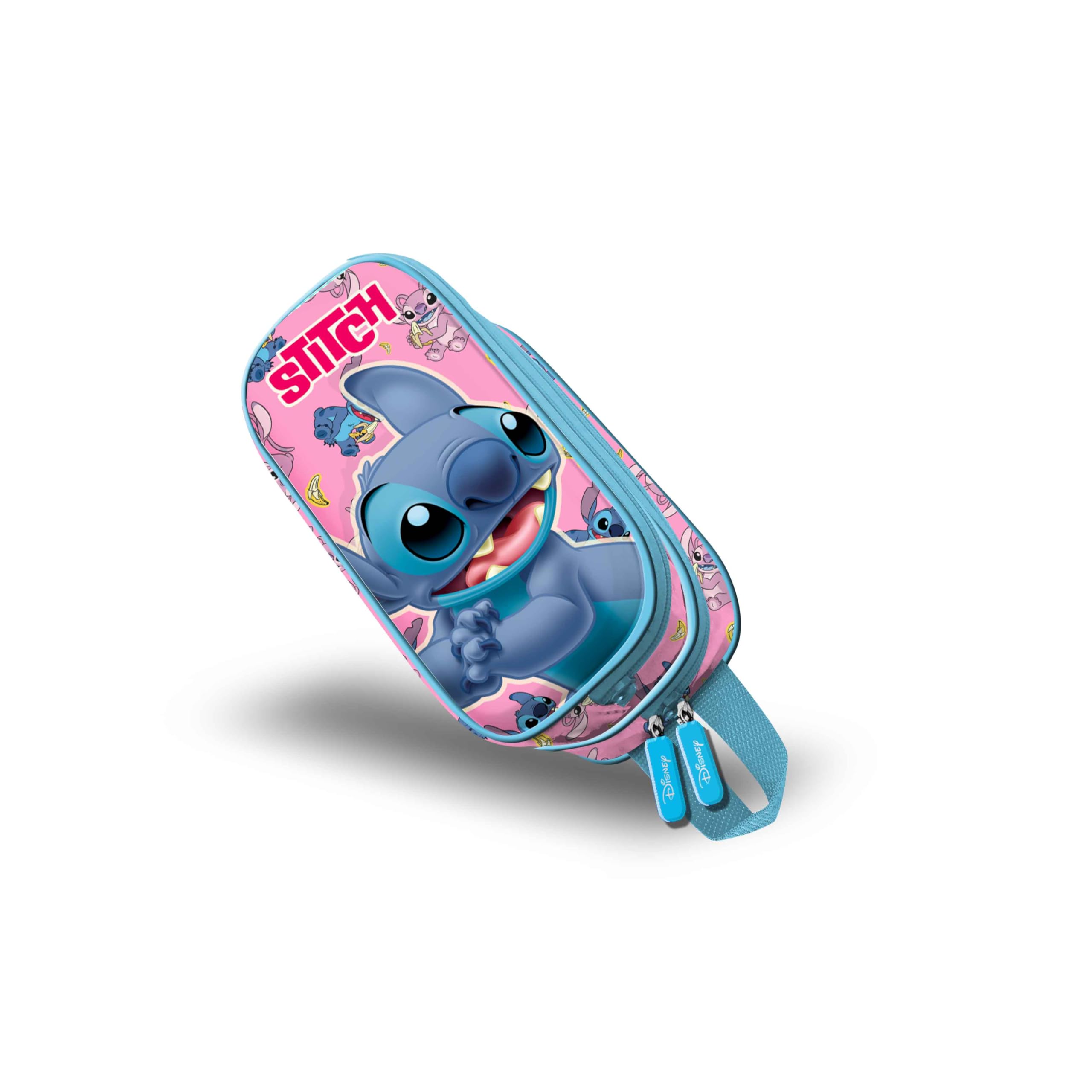 Disney Lilo and Stitch Surprise-3D Double Pencil Case, Blue, 22 x 10 cm