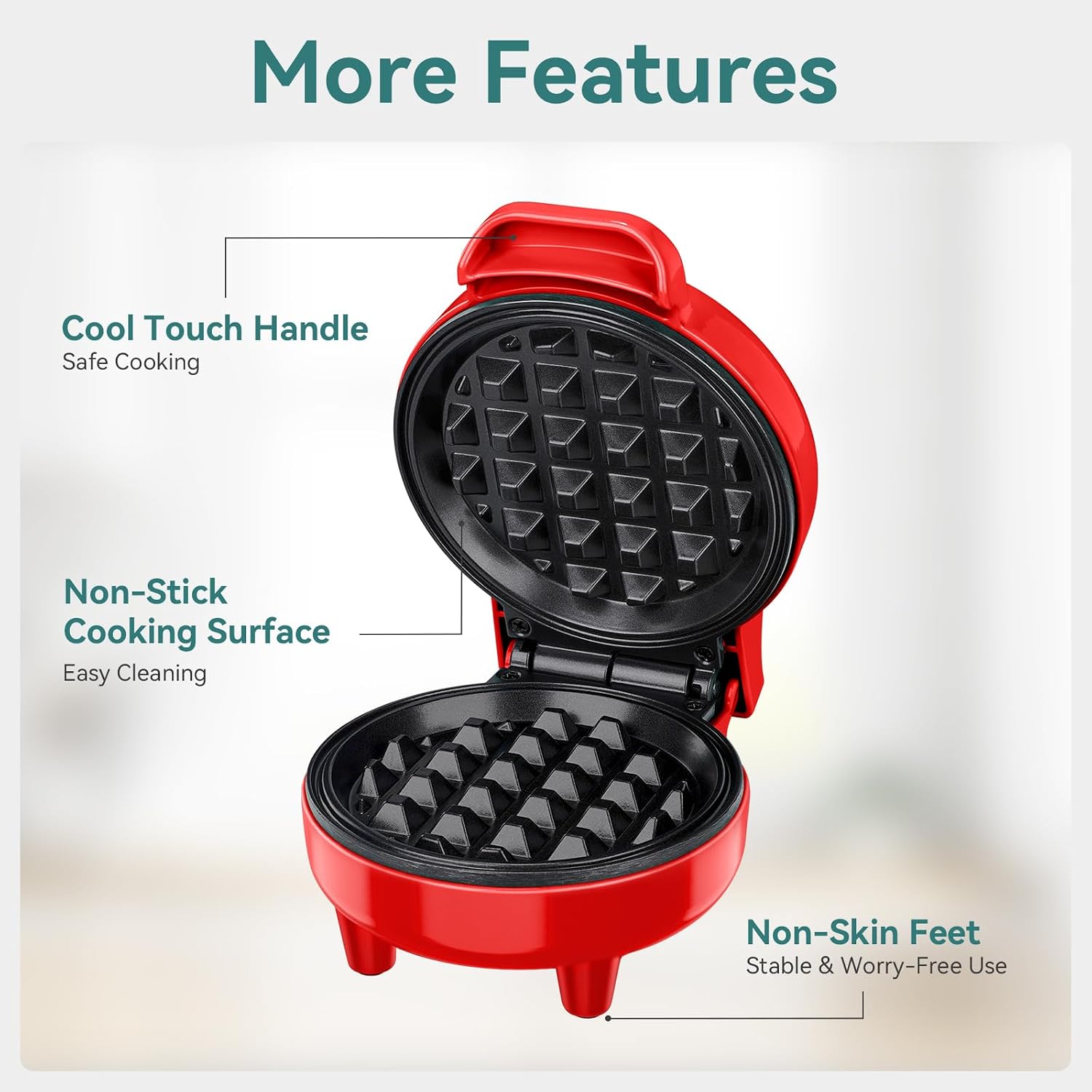 Gaufrier compact Snailar prêt à être rangé