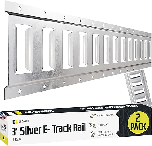 Miniatura 18 de DC Cargo Mall Kit de rieles de amarre E Track de 2 pies (paquete de 4) para garajes, furgonetas, remolques, amarres de motocicleta, montajes de ATV
