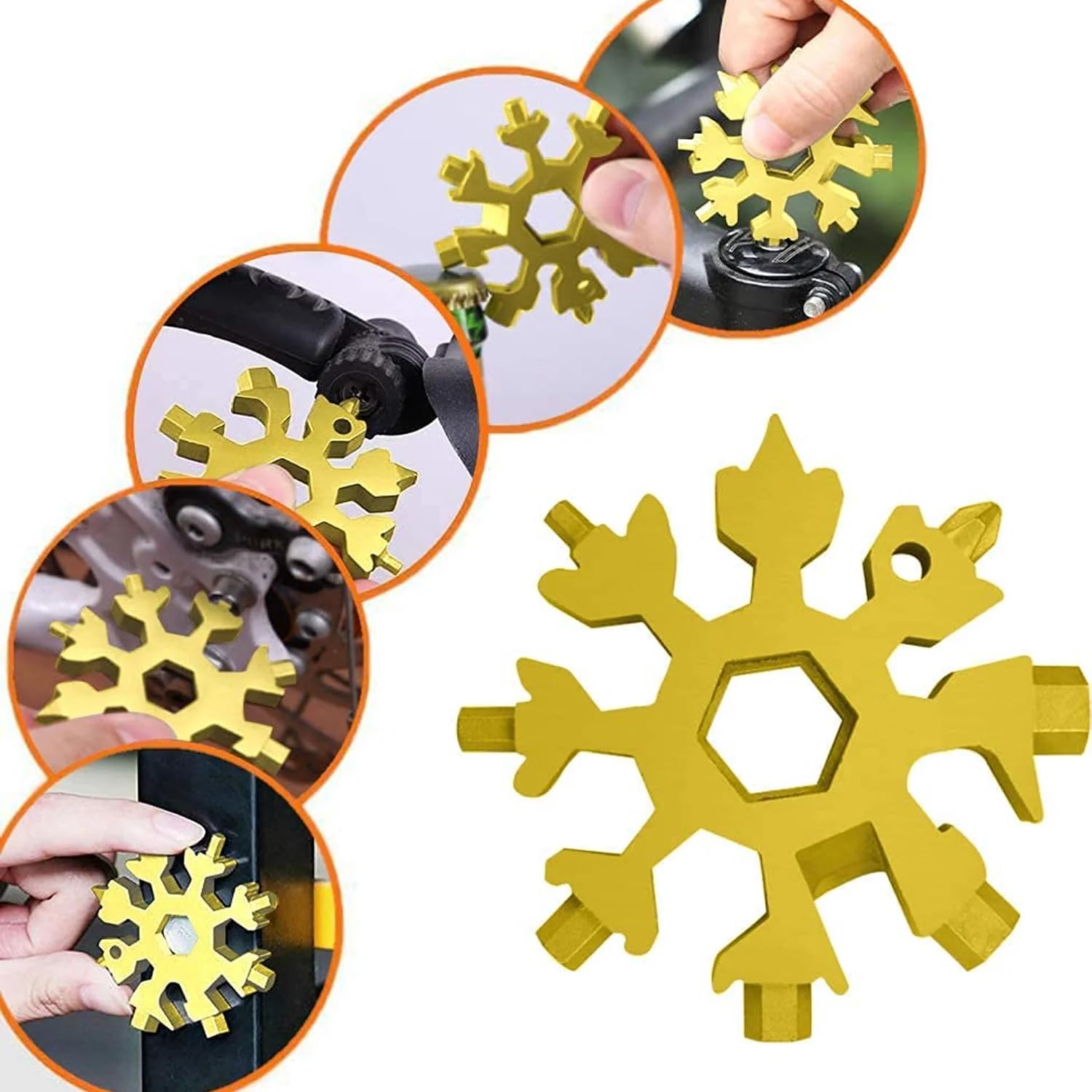 Durable & Portable 18 in 1 Snowflake Multi-Tool, Snowflake Bottle Opener Flat Phillips Screwdriver Kit Wrench-image-40