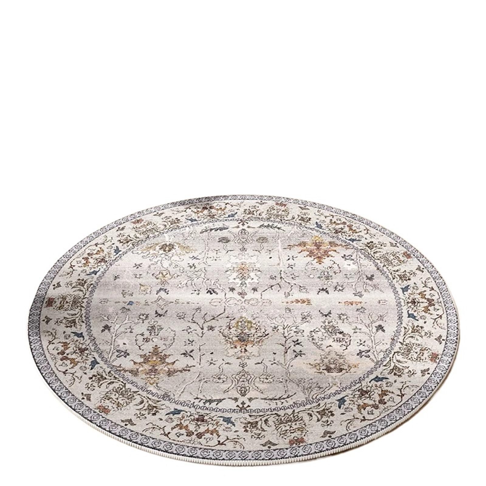 Tapis rond artistique pour habiller une grande surface de salon ou de jardin