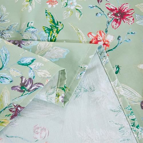 Miniatura 8 de URBONUR Juego de sábanas florales de jardín, 4 piezas, tamaño King, juego de sábanas refrescantes sedosas de algodón egipcio, resistente a las