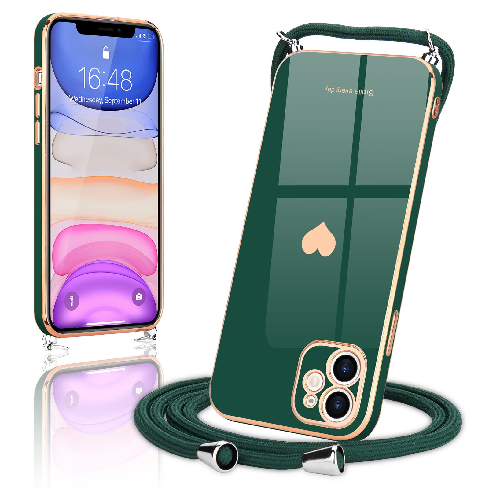Coque Avec Cordon Pour IPhone 14 - Magnétique, Réglable, Protection Silicone - Noir