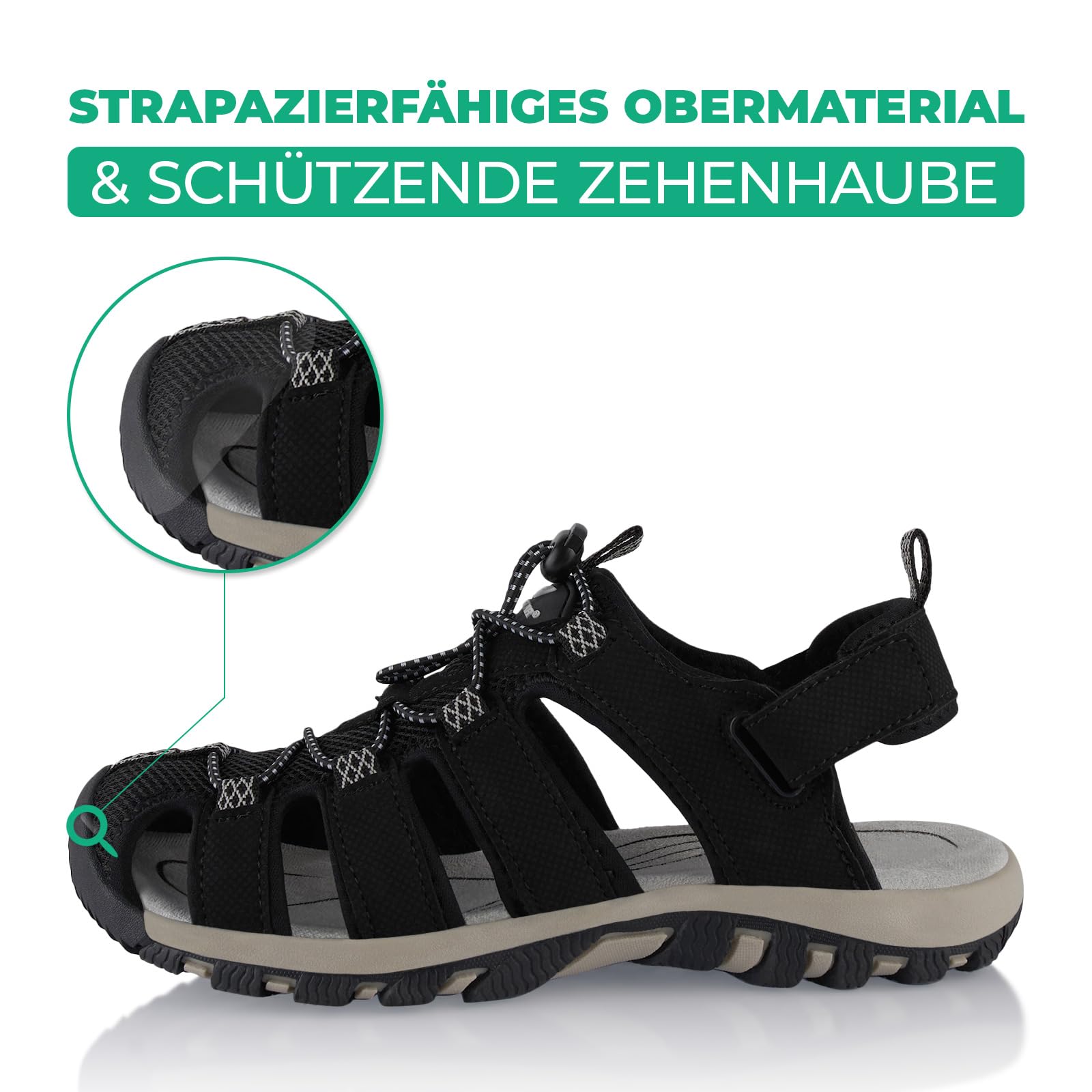 Fusskleidung® Damen Herren Trekkingsandalen leichte Sommer Sandalen