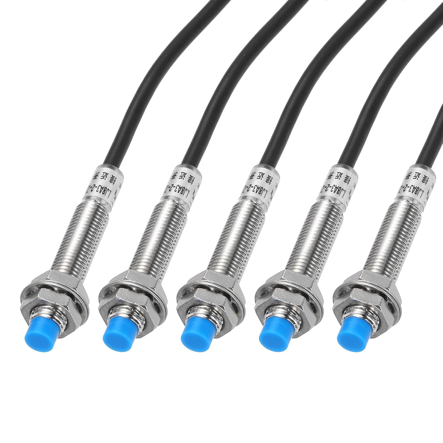 MECCANIXITY M8 Approach Sensor Inductive Proximity Sensor Switch NC Normally Close NPN 2mm Detection Distance, DC 6-36V LJ8A3-2-Z/AX, 3.3ft, 5Pcs