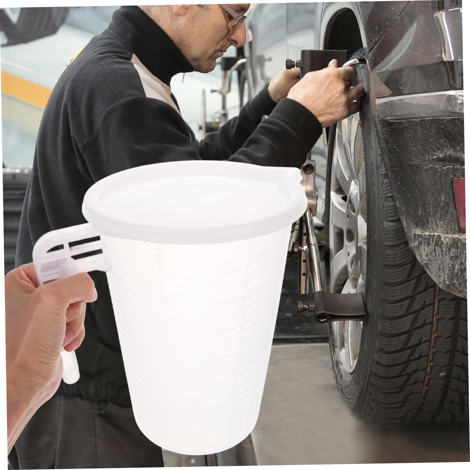 Messbecher aus Kunststoff 3500ml für Öl und Tee, Graduierter Messkrug