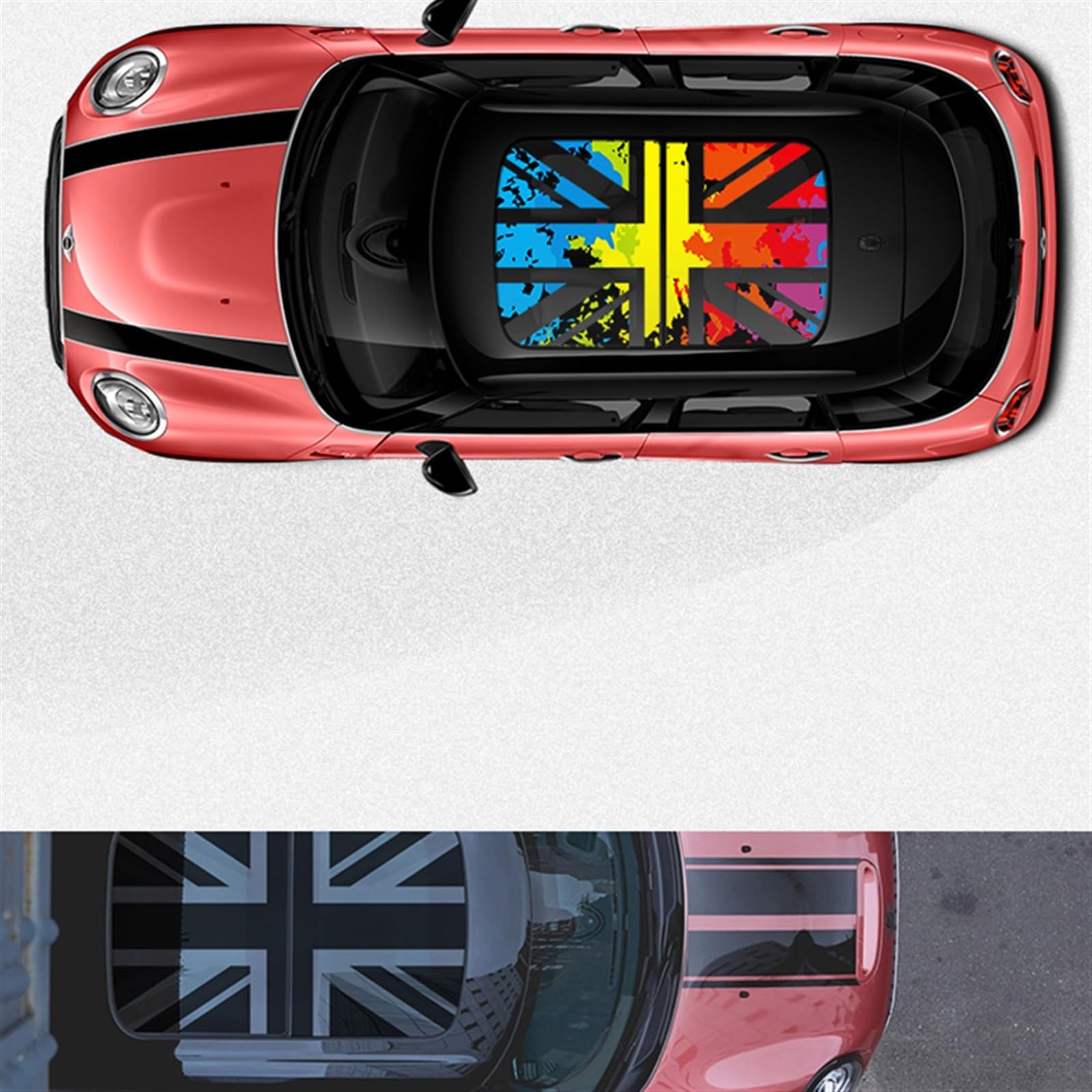 Adesivo Union Jack Per Tetto Auto - Pellicola Decorativa Per Mini Cooper, PVC, Facile Applicazione - Foto 4