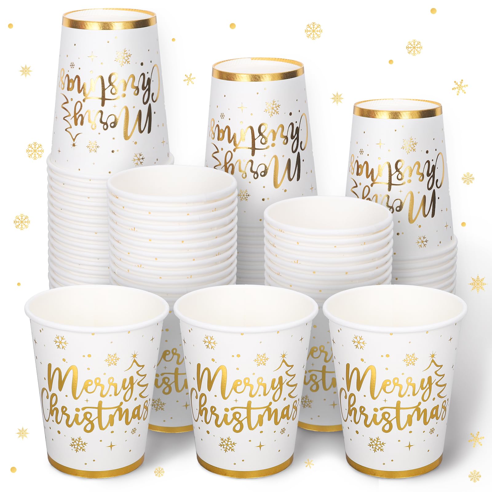 Gobelets en papier jetables Whaline dorés, parfaits pour un anniversaire réussi