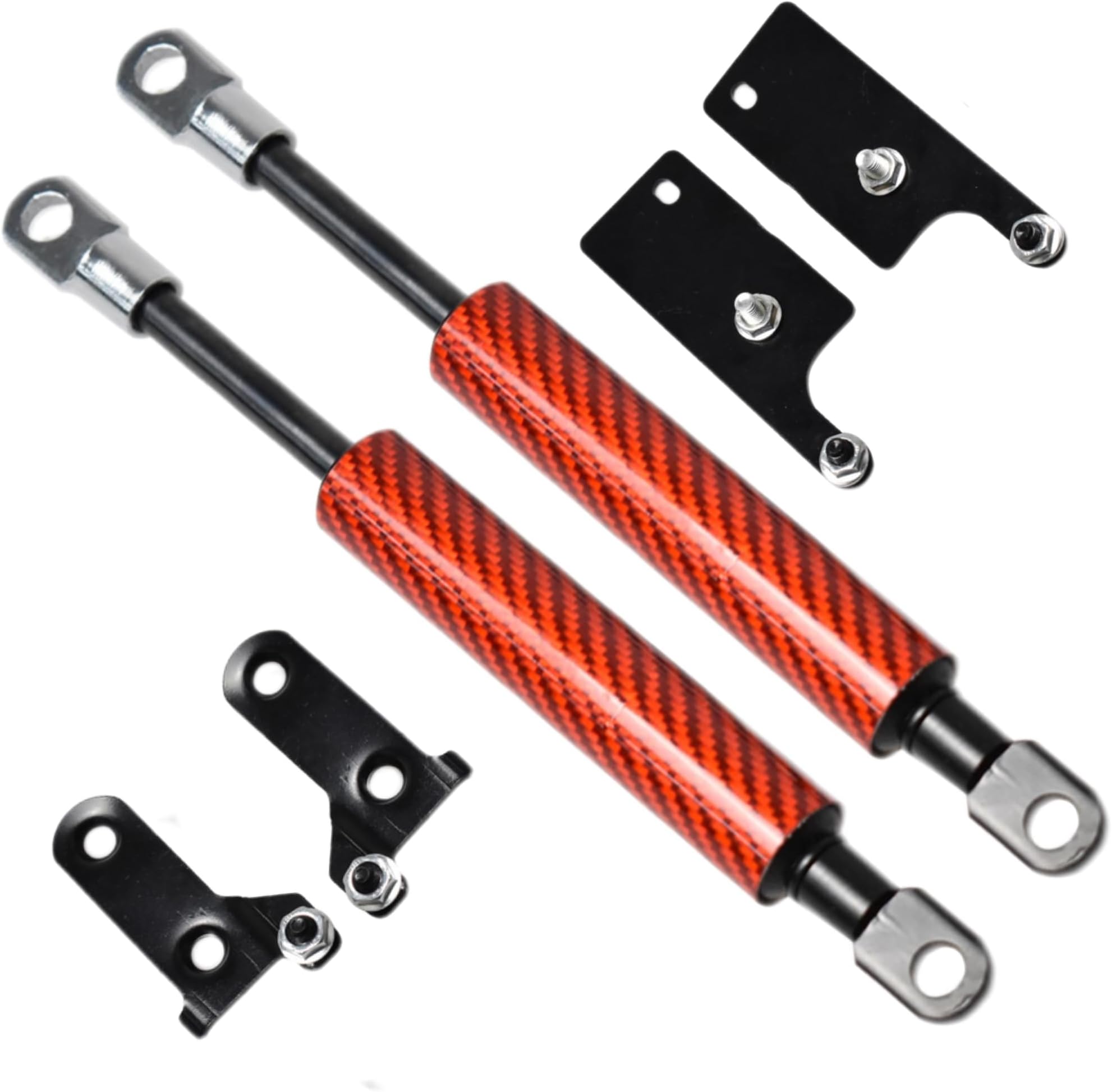 TSUBASA Rear Tailgate Assist Shock Strut Kit for Toyota Hilux Revo 2015-2025 GUN125 GUN126 Pickup Truck Back Door Slow Down Lift Support Dampers Gas Spring (Red Carbon Fiber)