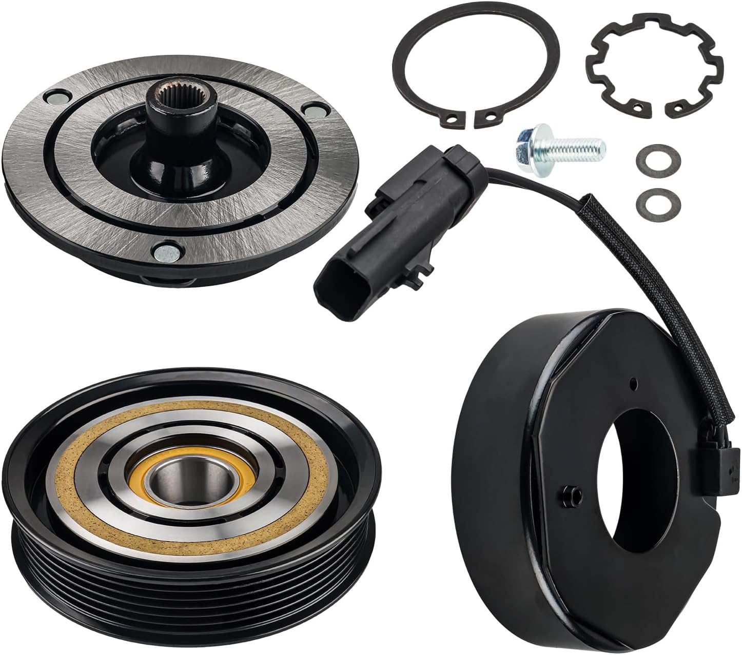 Torchbeam 78374 AC Compressor Clutch Kit Fit for Town & Country 2001-2007, Grand Caravan 2001-2004 2007, Grand Caravan 2005-2006 3.8L 3.3L, Caravan 2001-2002 2004-2007 3.3L, Voyager 2001-2003 3.3L