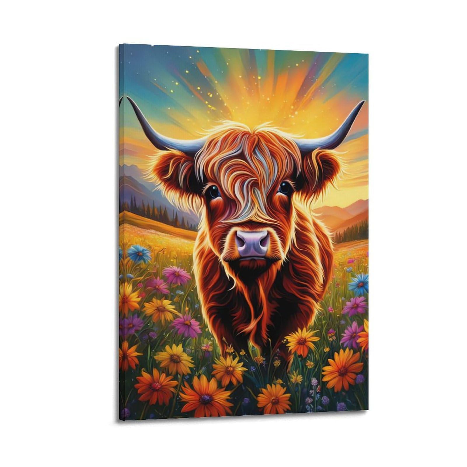 ZSZWHJ Animal Poster Cute Calf in The Grassland Poster Decorative Painting Canvas Wall Posters And Art Picture Print Modern Family Bedroom Decor Posters 12x18inch(30x45cm)