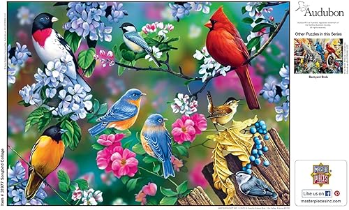 Miniatura 5 de MasterPieces Rompecabezas de 1000 piezas para adultos, familia o jóvenes, collage de pájaros cantores, 19.25 x 26.75 pulgadas